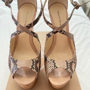 Alexandre Birman Snakeskin Wedges Size 39
